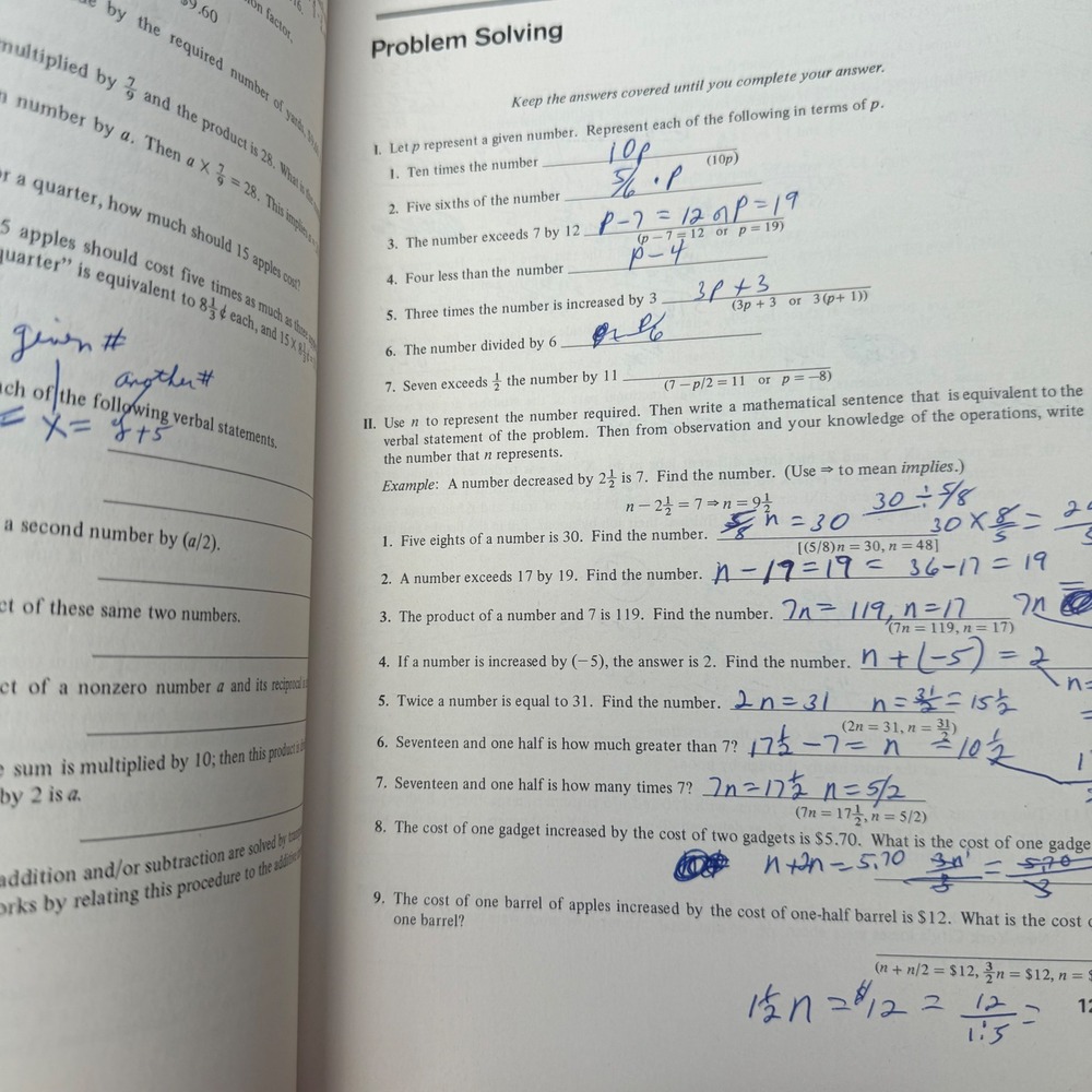 Basic Mathematics Review Textbook Arithmetic Algebra Workbook Third Ed - Picture 3 of 9